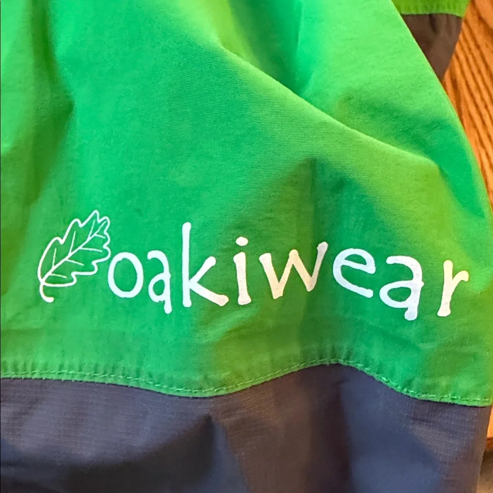 OAKI Green and Gray Kids Raincoat - Picture 4 of 5